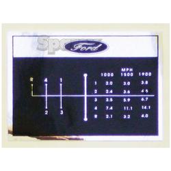 UF82372    2000, 3000, 2600, 3600 - 4 Speed - shift pattern decal.